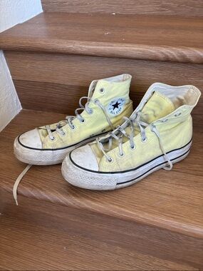 Converse High Top Sneakers in Pale Yellow